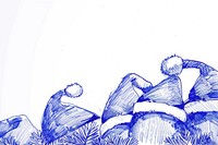 Vintage drawing christmas hats illustrated doodle sketch.