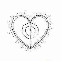 Heart by dotted drawing illustrated chandelier.