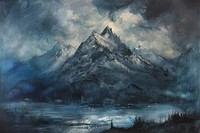 Mysterious mountain painting landscape outdoors.