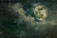 Moon in a dark sky astronomy painting outdoors.