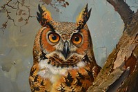 Owl painting art animal.