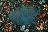 Butterflies frame butterfly outdoors painting.