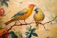 Colorful birds painting art animal.