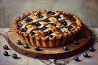 Close up on pale blueberry pie produce dessert fruit.