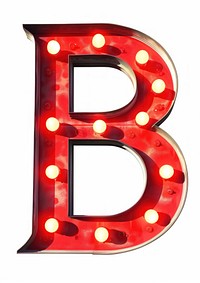 Theater sign letter B text red white background.
