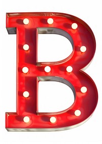 Theater sign letter B text red white background.