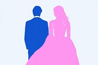 Bride and groom silhouette fashion dress.