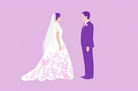 Bride and groom fashion wedding purple.