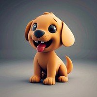 Puppy figurine cartoon animal.