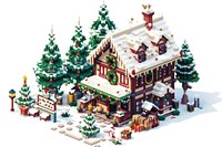Christmas pixel illustration christmas representation confectionery.