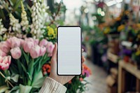 Smartphone mockup flower photo electronics.