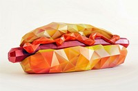 Hotdog art origami white background.