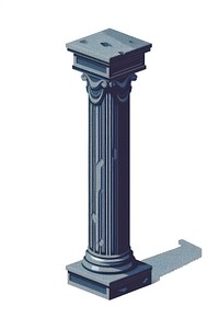 Pillar architecture column white background.