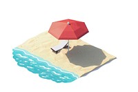 Umbrella on beach outdoors sea white background.