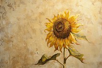 Close up on pale sunflower painting plant art.