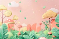 Cute nature background cartoon plant tranquility.