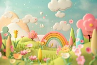 Cute nature background outdoors cartoon tranquility.