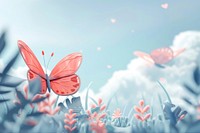 Cute butterfly background outdoors nature art.