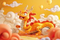 Cute chinese dragon fantasy background cartoon representation creativity.