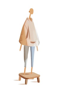 Clothes manneqquin white background representation furniture.