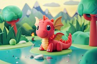 Dragon cartoon cute representation.