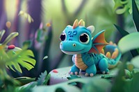 Cute dragon fantasy background cartoon toy representation.