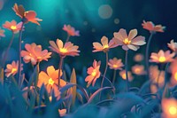 Cute flowers background outdoors blossom glowing.