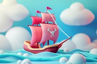 Cute pirate ship background sailboat outdoors vehicle.