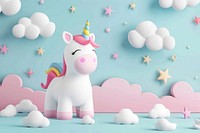 Cute unicorn background cartoon mammal animal.