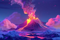 Cute volcanic eruption fantasy background mountain outdoors volcano.