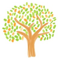 Apple tree white background creativity cartoon.