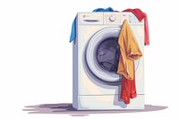 Washing machine with clothes appliance dryer white background.