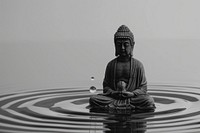 Medtitative Zen buddha water outdoors worship.