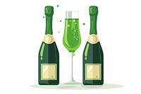 Green Champagne celebration champagne bottle.