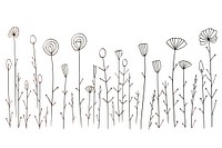 Minimal illustration of wildflower drawing doodle illustrated.