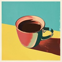 Retro collage of a coffee cup drink mug art.