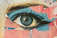 Retro collage of a eye art painting graffiti.