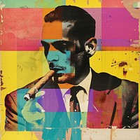Retro collage of a man art poster adult.
