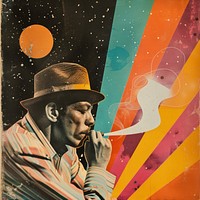 Retro collage of a man art poster adult.