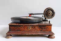 Old record player gramophone technology turntable.