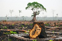 Deforestation ground plant tree.