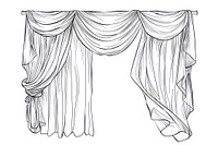 Modern curtain doodle illustrated drawing person.