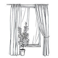 Curtain doodle illustrated drawing sketch.