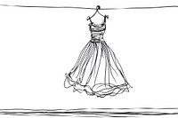 Dress doodle illustrated clothing drawing.