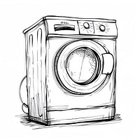 Washing machine doodle appliance dryer white background.