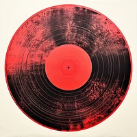 Vinyl art red concentric.