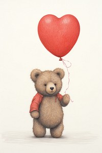 Bear character Love balloon toy teddy bear.