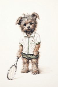 Dog character Tennis drawing tennis sketch.