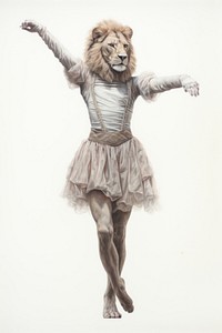 Lions character Ballet drawing sketch illustrated.
