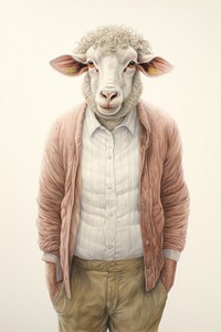Sheep character Teacher photography livestock clothing.